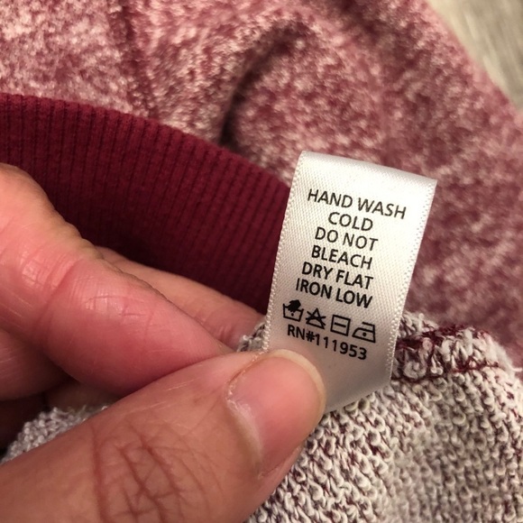 Active USA Cropped Sweatshirt Maroon/Pink Small - Picture 6 of 7